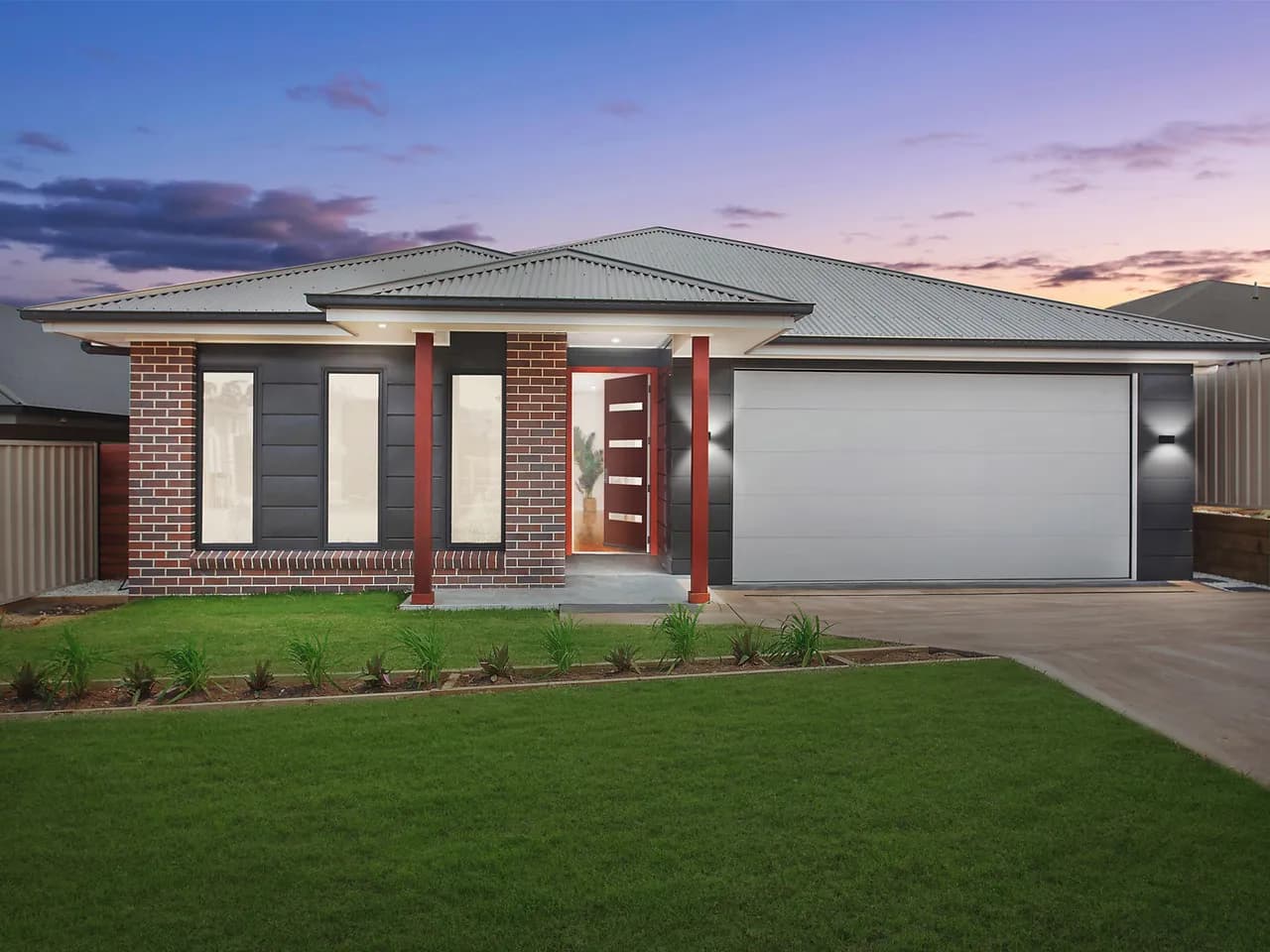 Central Coast Residences — second dwelling, front elevation at dusk